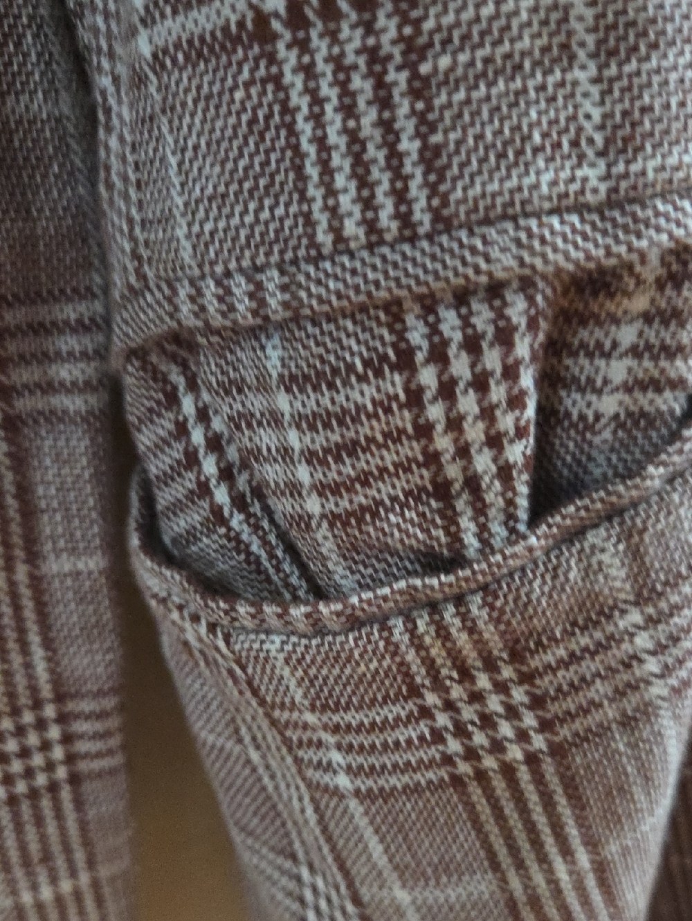Maeve by Anthropologie Brown lightweight double breasted Plaid Blazer size 4 - Picture 6 of 12